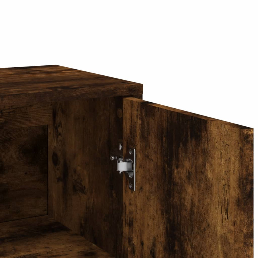 Dressoirs 2 st 60x31x84 cm bewerkt hout gerookt eikenkleurig