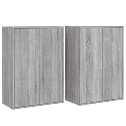 Dressoirs 2 st 60x31x84 cm bewerkt hout grijs sonoma eikenkleur