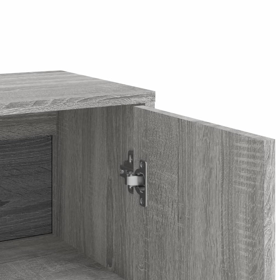 Dressoirs 2 st 60x31x84 cm bewerkt hout grijs sonoma eikenkleur