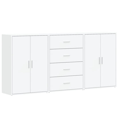 Dressoirs 3 st 60x31x84 cm bewerkt hout wit