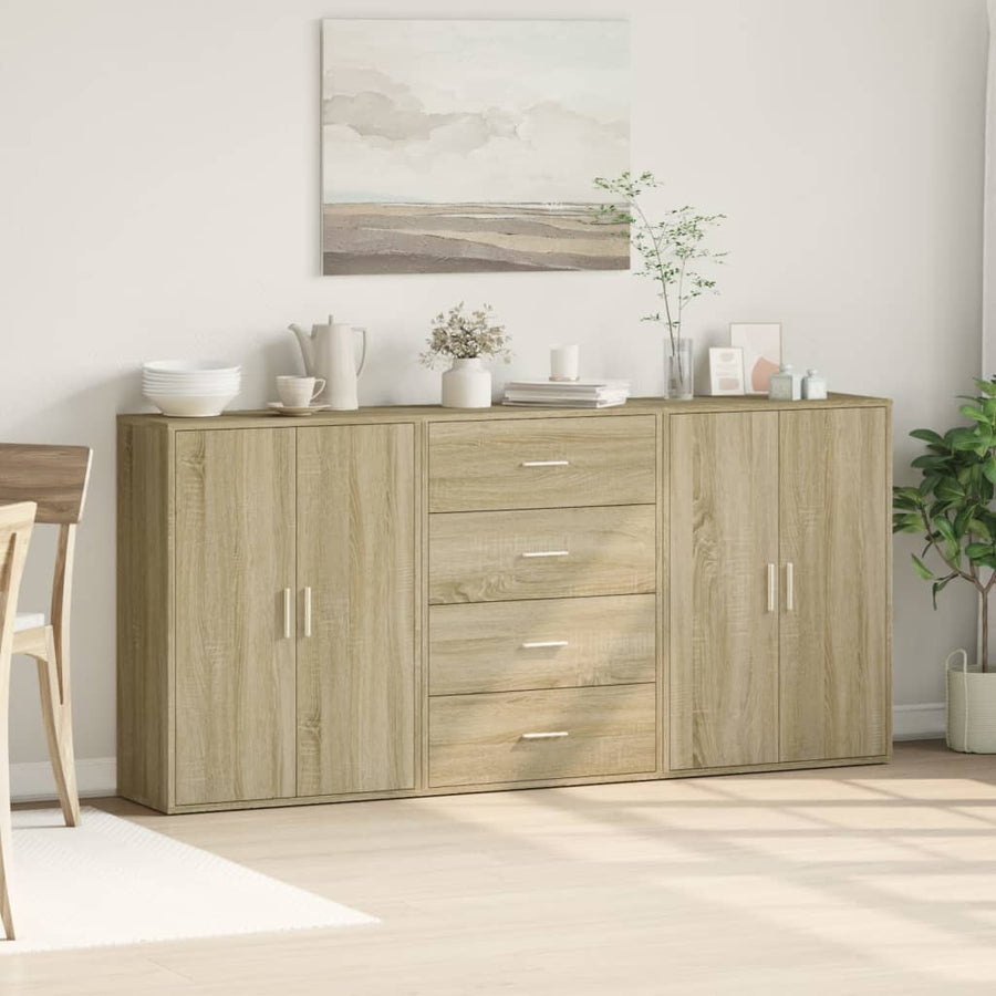 Dressoirs 3 St 60X31X84 Cm Bewerkt Hout Kleurig Sonoma eiken