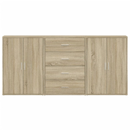 Dressoirs 3 St 60X31X84 Cm Bewerkt Hout Kleurig Sonoma eiken