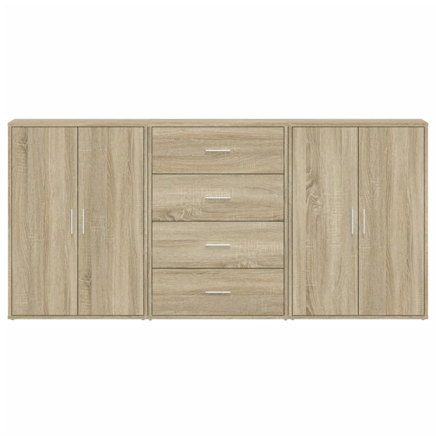 Dressoirs 3 St 60X31X84 Cm Bewerkt Hout Kleurig Sonoma eiken