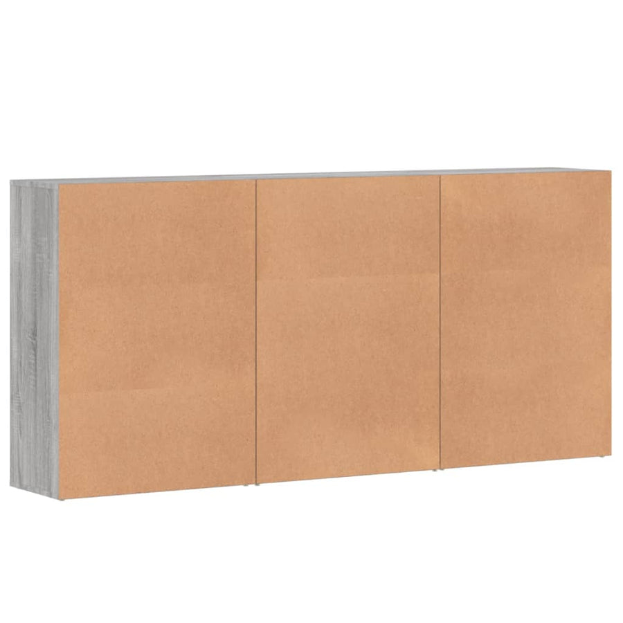 Dressoirs 3 st 60x31x84 cm bewerkt hout grijs sonoma eikenkleur