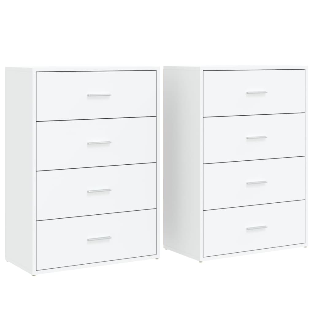 Dressoirs 2 St 60X31X84 Cm Bewerkt Hout Wit