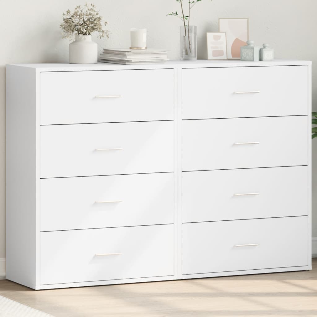 Dressoirs 2 St 60X31X84 Cm Bewerkt Hout Wit