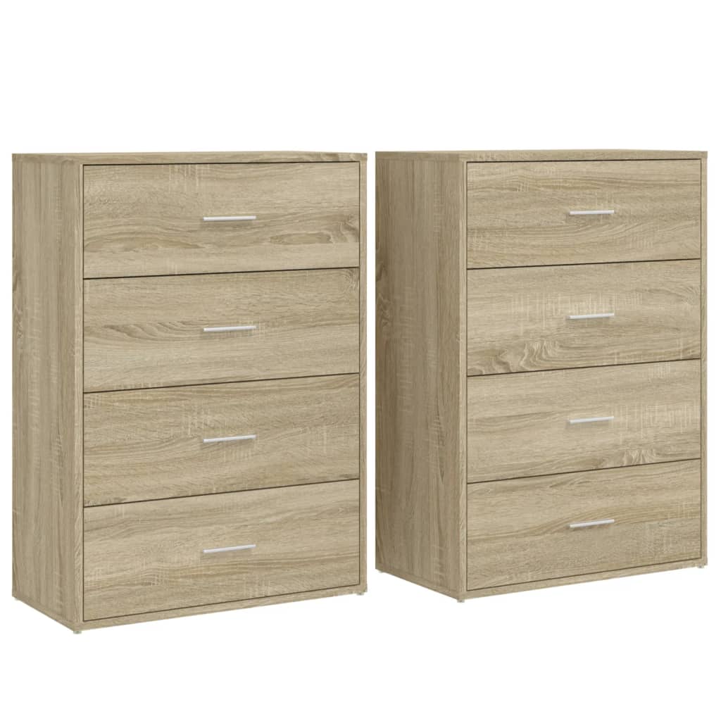 Dressoirs 2 St 60X31X84 Cm Bewerkt Hout Kleurig Sonoma eiken
