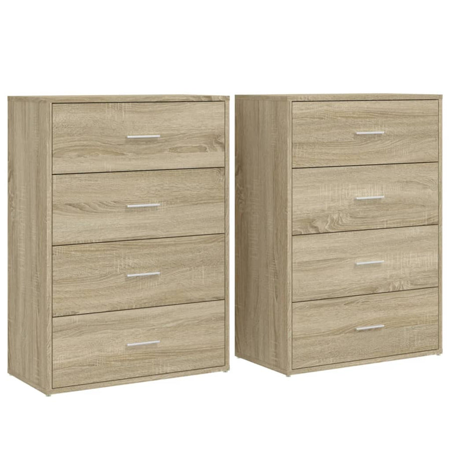 Dressoirs 2 St 60X31X84 Cm Bewerkt Hout Kleurig Sonoma eiken