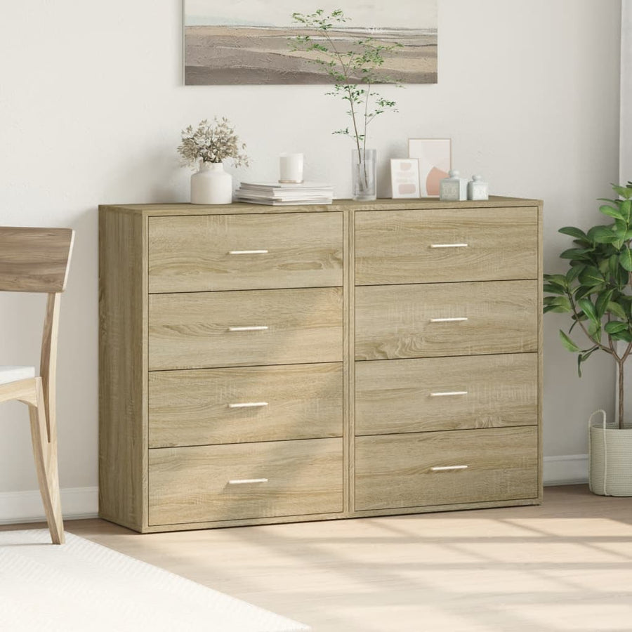 Dressoirs 2 St 60X31X84 Cm Bewerkt Hout Kleurig Sonoma eiken