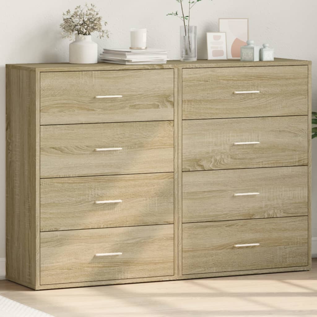 Dressoirs 2 St 60X31X84 Cm Bewerkt Hout Kleurig Sonoma eiken