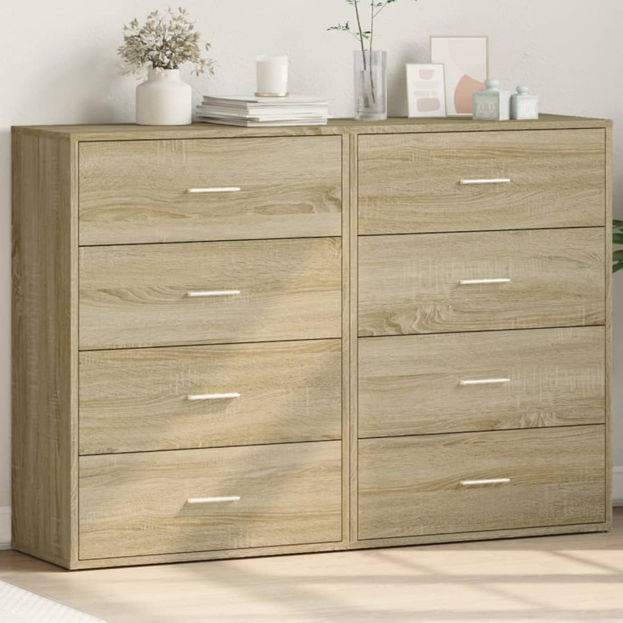 Dressoirs 2 St 60X31X84 Cm Bewerkt Hout Kleurig Sonoma eiken