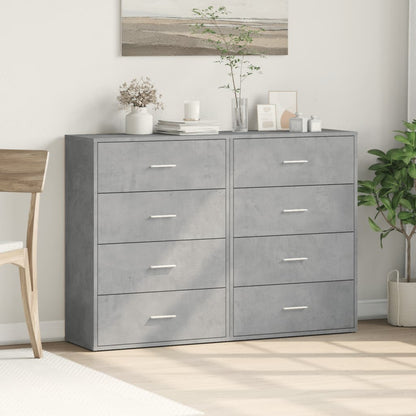 Dressoirs 2 st 60x31x84 cm bewerkt hout betongrijs