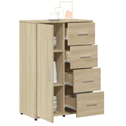 Dressoirs 2 st 60x31x84 cm bewerkt hout sonoma eikenkleurig