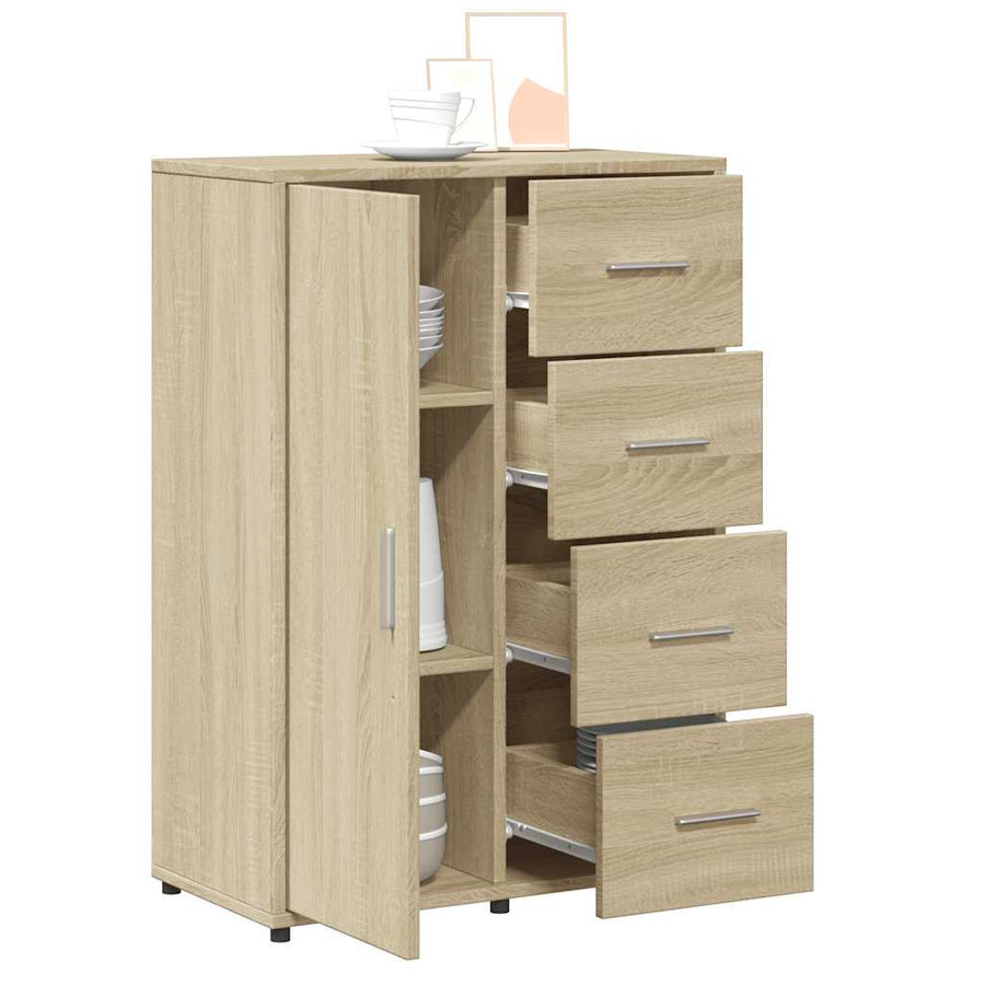 Dressoirs 2 st 60x31x84 cm bewerkt hout sonoma eikenkleurig