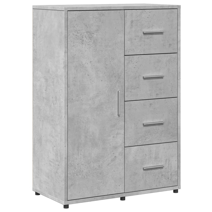 Dressoirs 2 st 60x31x84 cm bewerkt hout betongrijs