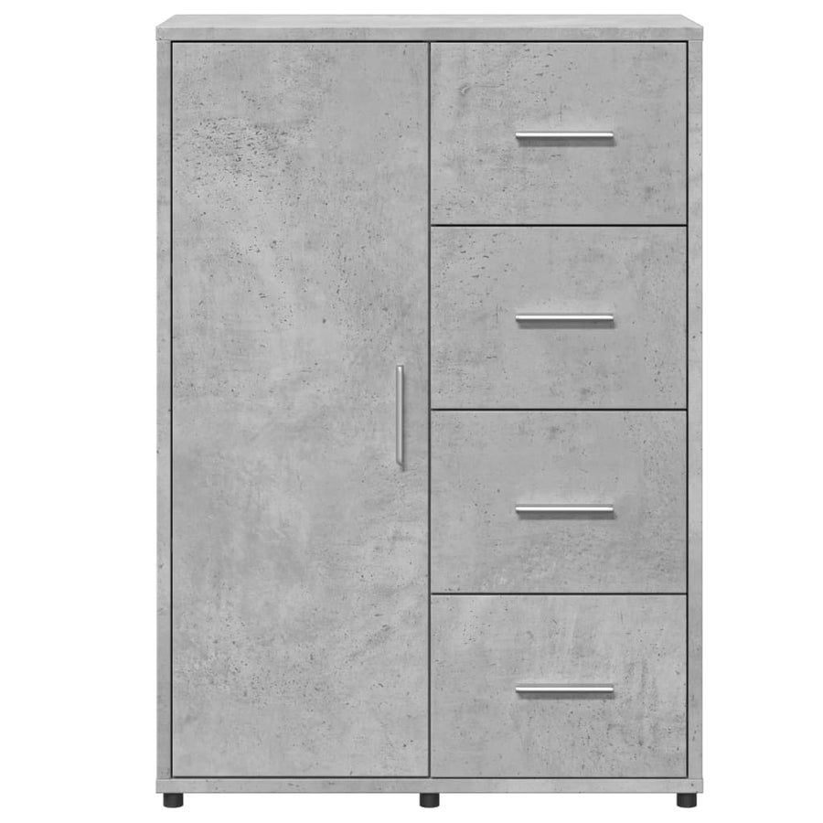 Dressoirs 2 st 60x31x84 cm bewerkt hout betongrijs