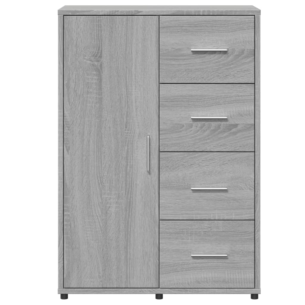 Dressoirs 2 st 60x31x84 cm bewerkt hout grijs sonoma eikenkleur