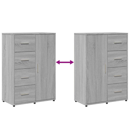 Dressoirs 2 st 60x31x84 cm bewerkt hout grijs sonoma eikenkleur