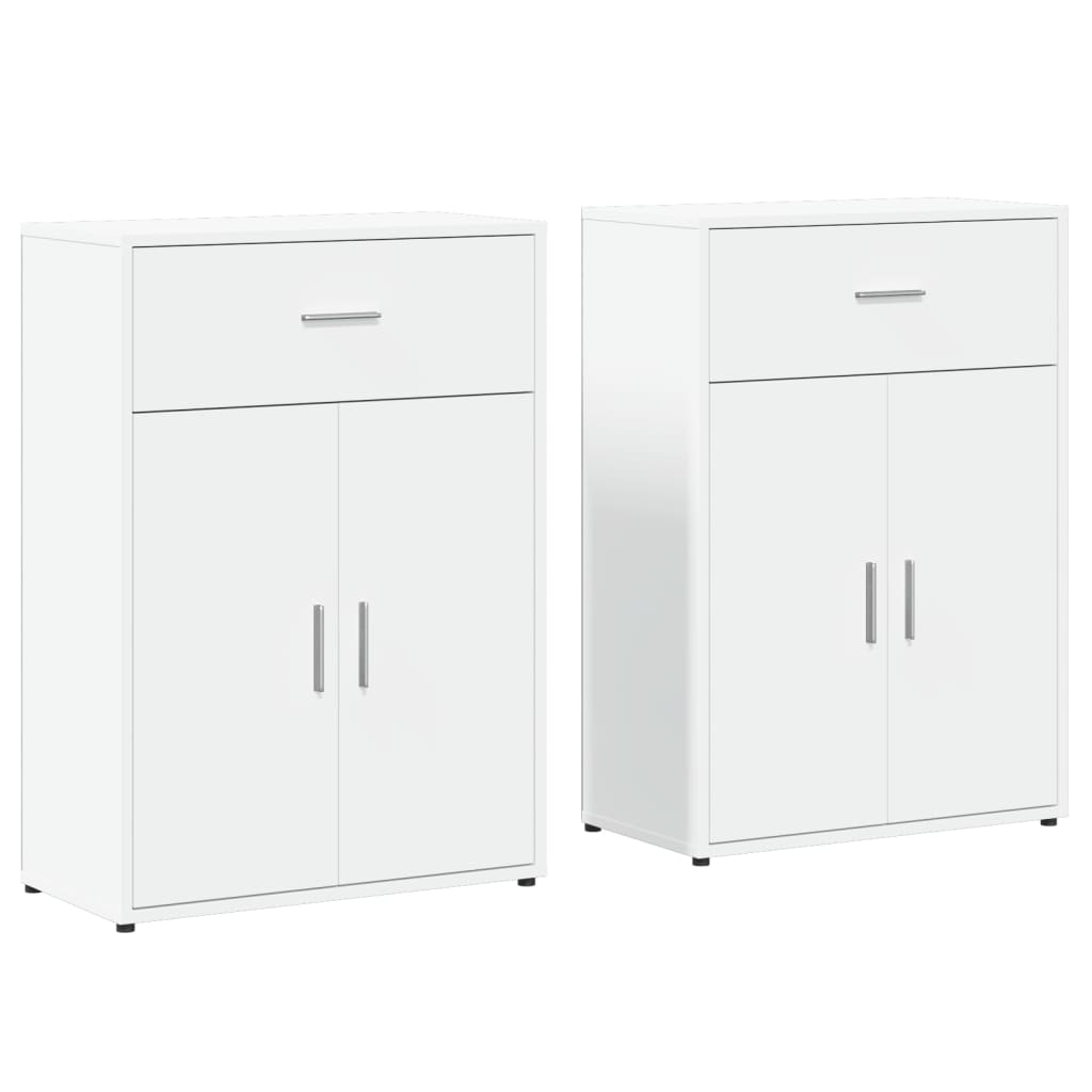 Dressoirs 2 St 60X30X84 Cm Bewerkt Hout Wit