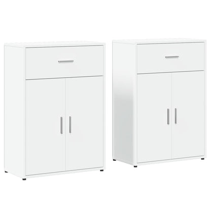 Dressoirs 2 St 60X30X84 Cm Bewerkt Hout Wit