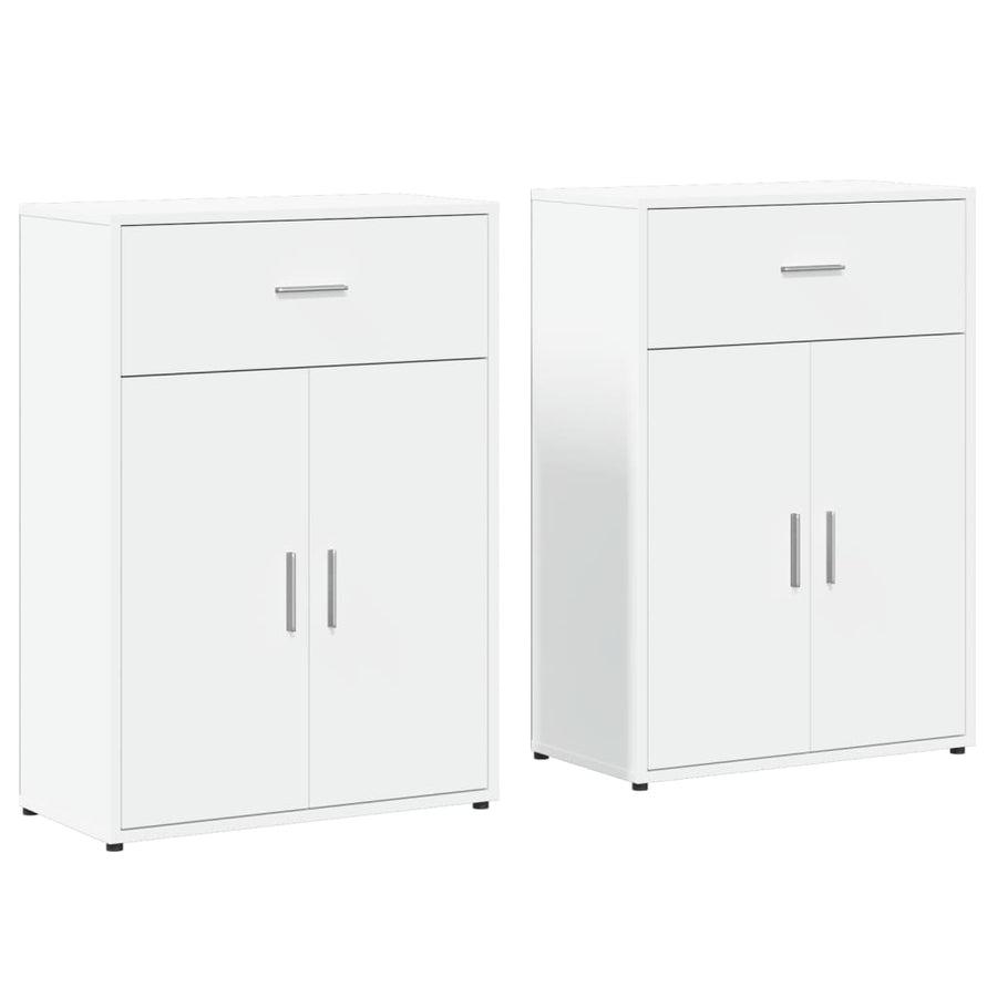 Dressoirs 2 St 60X30X84 Cm Bewerkt Hout Wit