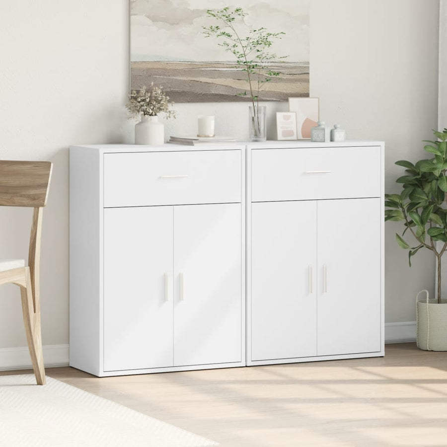 Dressoirs 2 St 60X30X84 Cm Bewerkt Hout Wit