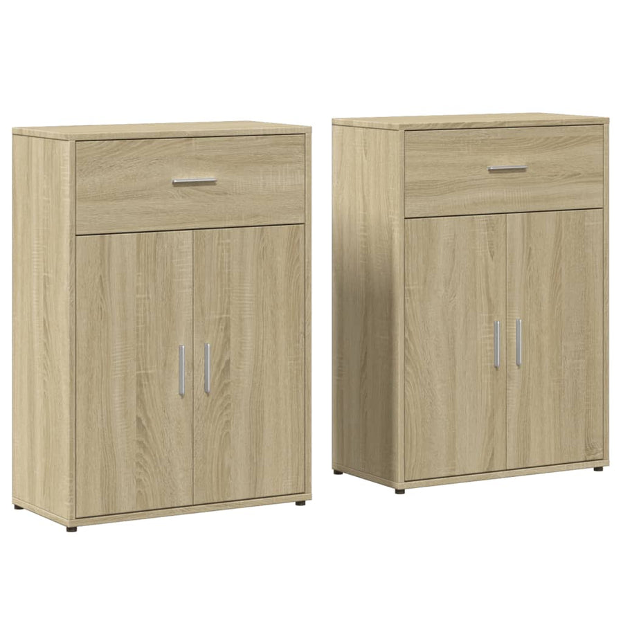 Dressoirs 2 St 60X30X84 Cm Bewerkt Hout Kleurig Sonoma eiken
