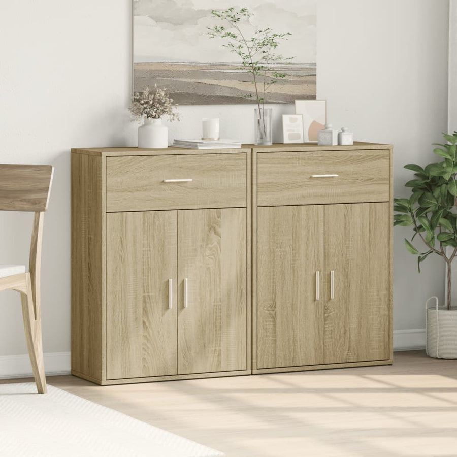 Dressoirs 2 St 60X30X84 Cm Bewerkt Hout Kleurig Sonoma eiken