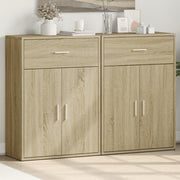 Dressoirs 2 st 60x30x84 cm bewerkt hout sonoma eiken