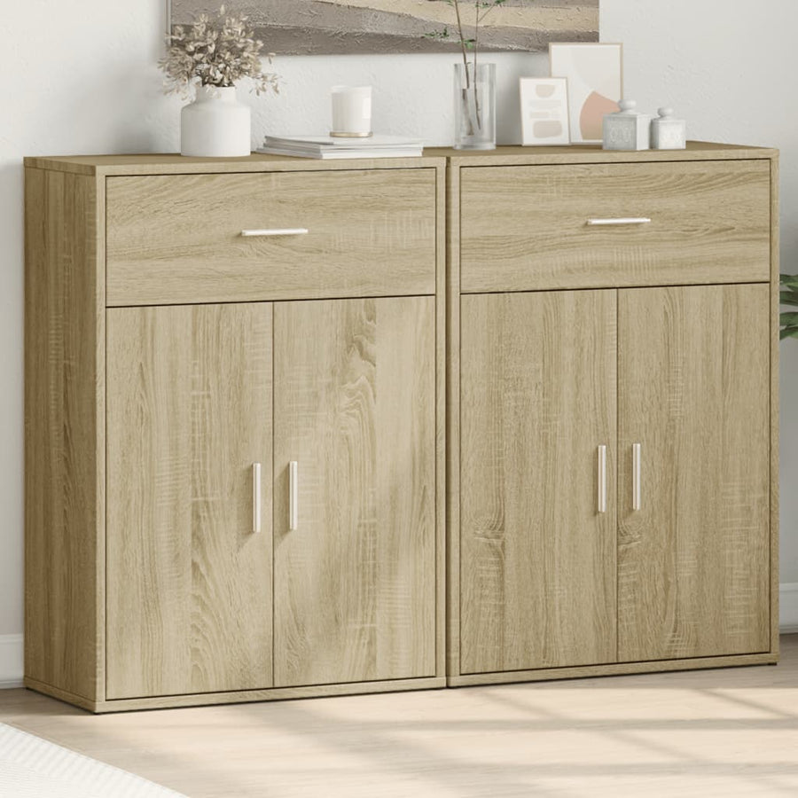 Dressoirs 2 St 60X30X84 Cm Bewerkt Hout Kleurig Sonoma eiken