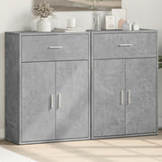 Dressoir 60x30x84 cm bewerkt hout betongrijs (2 stuks)