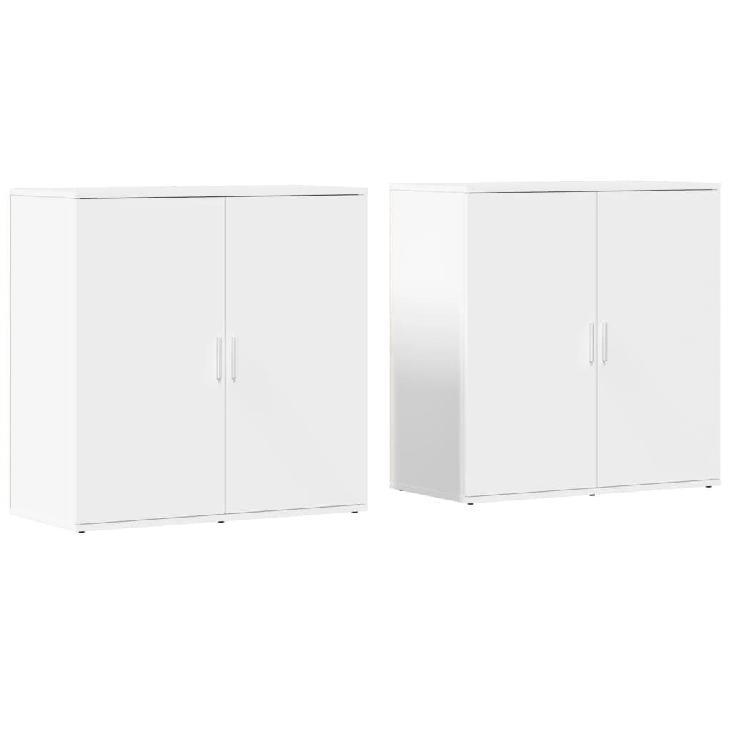 Dressoirs 2 st 79x38x80 cm bewerkt hout wit