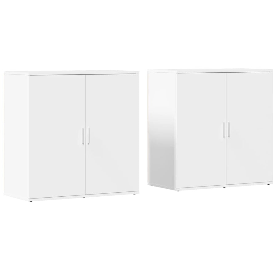 Dressoirs 2 st 79x38x80 cm bewerkt hout wit