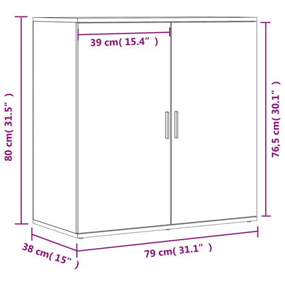 Dressoirs 2 st 79x38x80 cm bewerkt hout wit