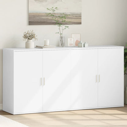 Dressoirs 2 st 79x38x80 cm bewerkt hout wit