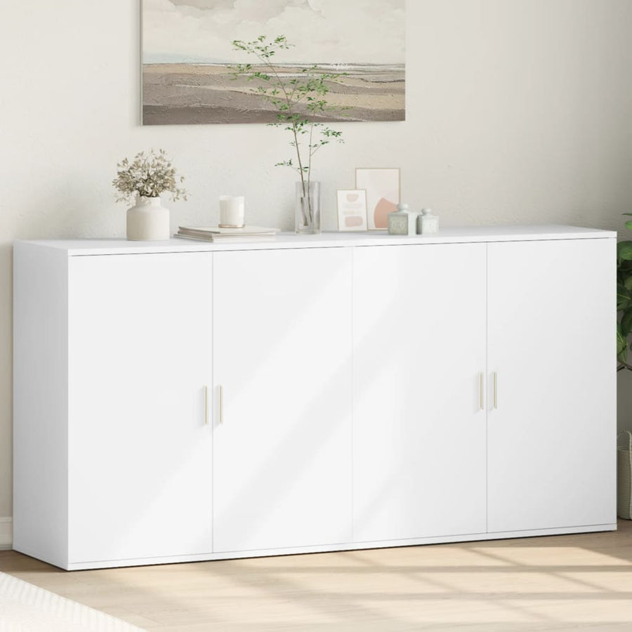 Dressoirs 2 st 79x38x80 cm bewerkt hout wit