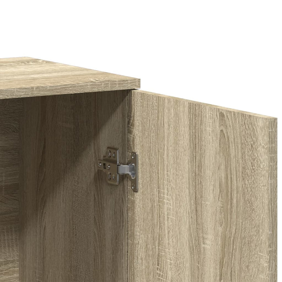Dressoirs 2 st 79x38x80 cm bewerkt hout sonoma eikenkleurig
