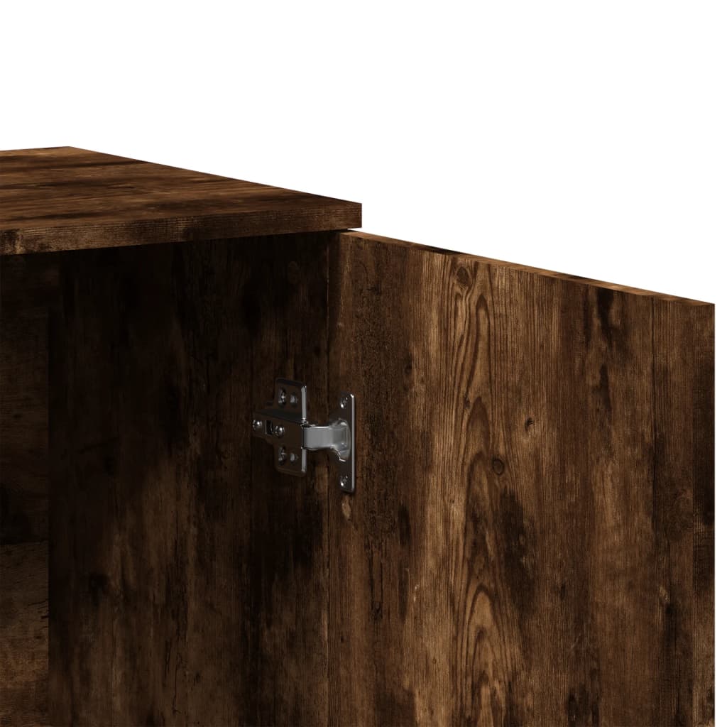 Dressoirs 2 st 79x38x80 cm bewerkt hout gerookt eikenkleurig