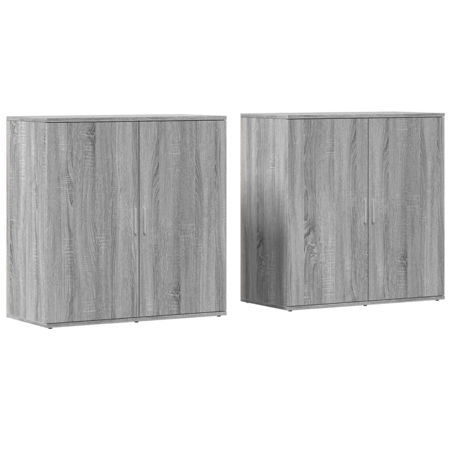 Dressoirs 2 st 79x38x80 cm bewerkt hout grijs sonoma eikenkleur