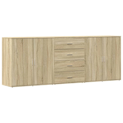 Dressoirs 3 st bewerkt hout sonoma eiken