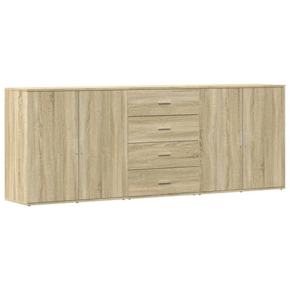 Dressoirs 3 st bewerkt hout sonoma eiken