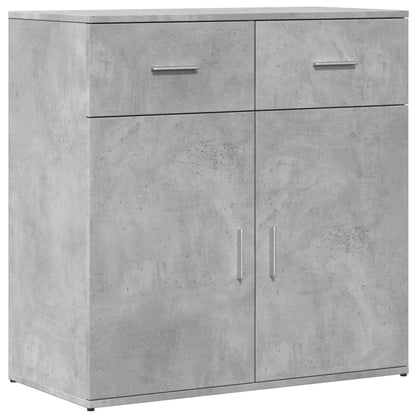 Dressoirs 2 st 79x38x80 cm bewerkt hout betongrijs
