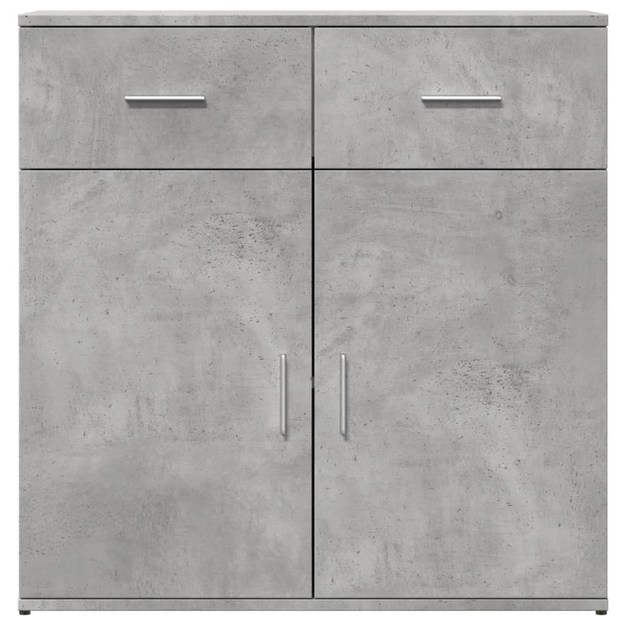 Dressoirs 2 st 79x38x80 cm bewerkt hout betongrijs