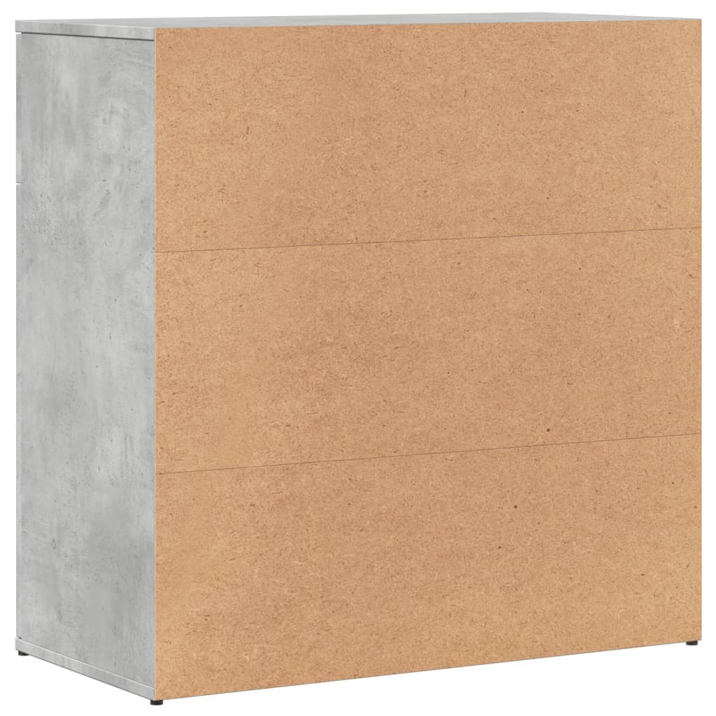 Dressoirs 2 st 79x38x80 cm bewerkt hout betongrijs