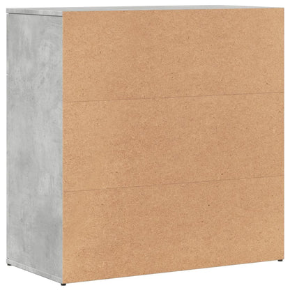 Dressoirs 2 st 79x38x80 cm bewerkt hout betongrijs