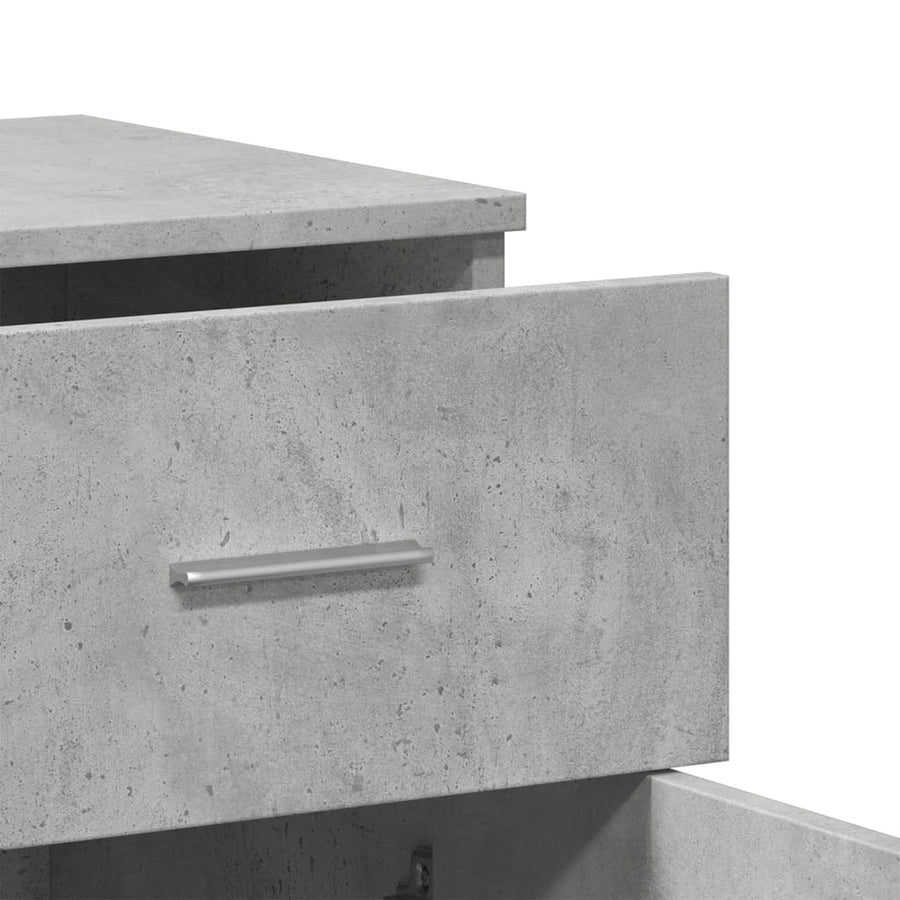 Dressoirs 2 st 79x38x80 cm bewerkt hout betongrijs