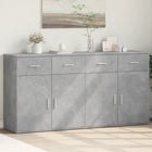 Sideboards 2 pcs 79x38x80 cm carved wood concrete grey
