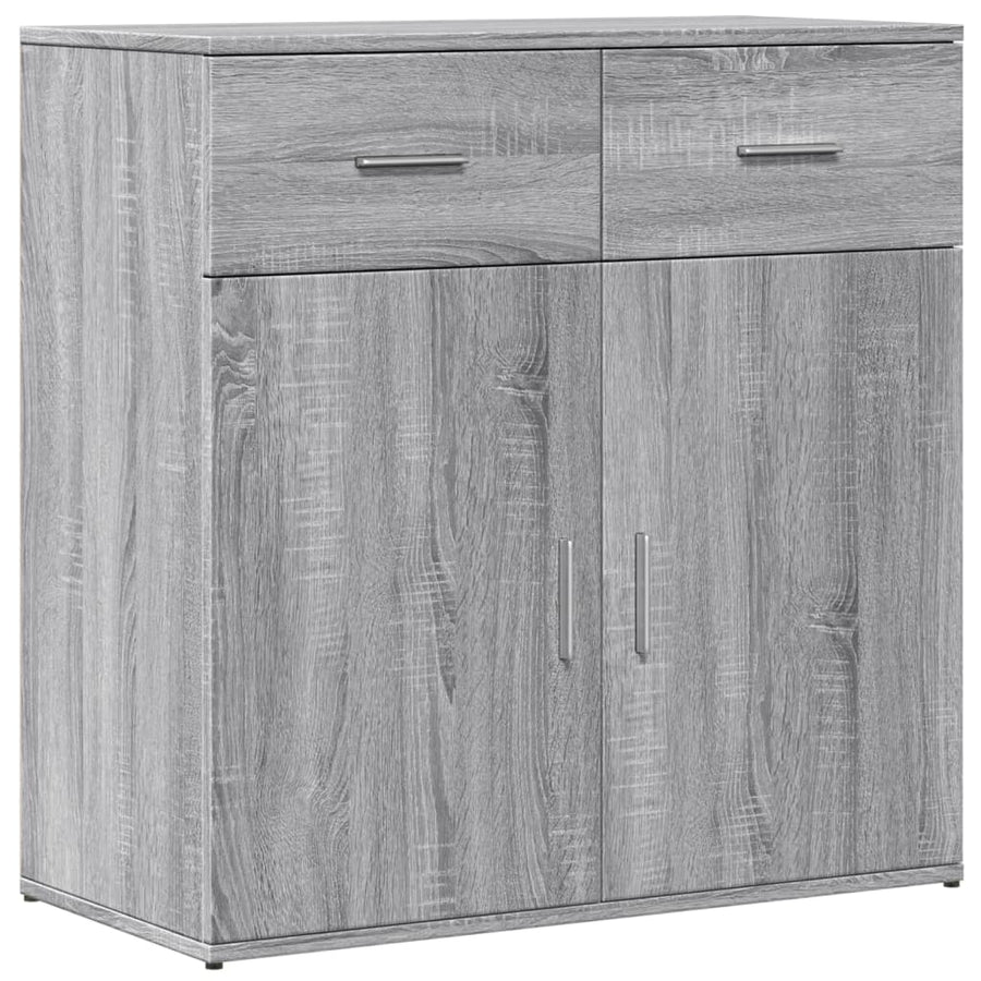 Dressoirs 2 st 79x38x80 cm bewerkt hout grijs sonoma eikenkleur