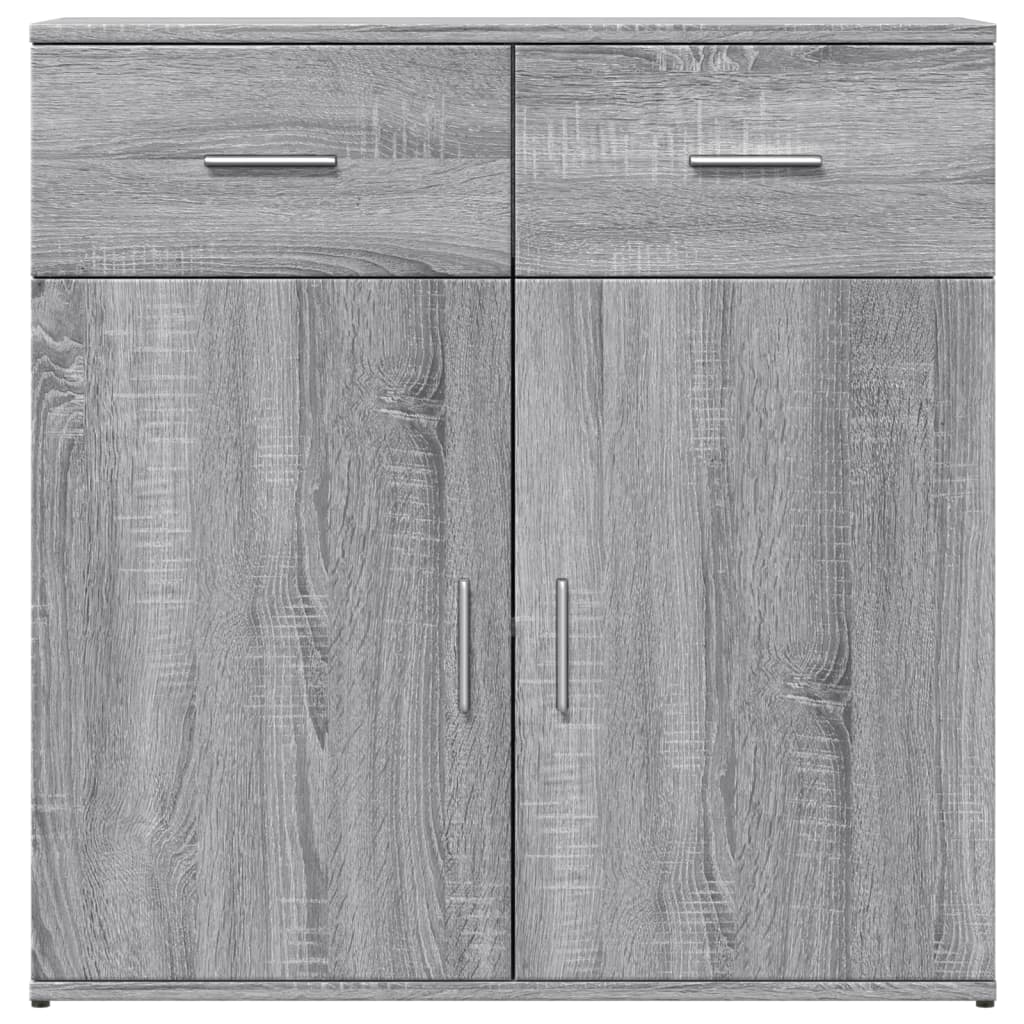 Dressoirs 2 st 79x38x80 cm bewerkt hout grijs sonoma eikenkleur