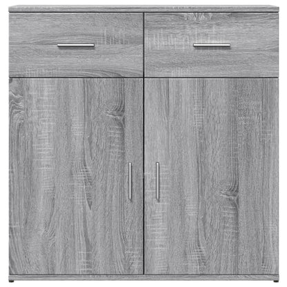 Dressoirs 2 st 79x38x80 cm bewerkt hout grijs sonoma eikenkleur